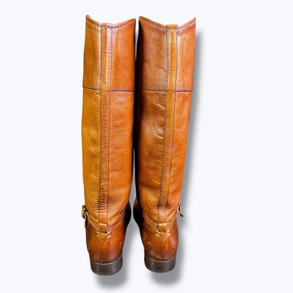 Frye Melissa Seam Boots distressed caramel color - Picture 2 of 15